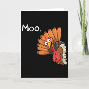 Carte Drôle de dinde de Thanksgiving Moo Je suis une vac