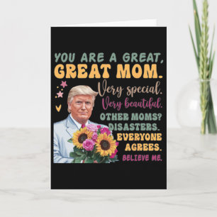 Carte Drôle de Donald Trump Fête des Mères Tenir Fleur D