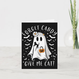 Carte Drôle de fantôme de chat noir oublie des bonbons d