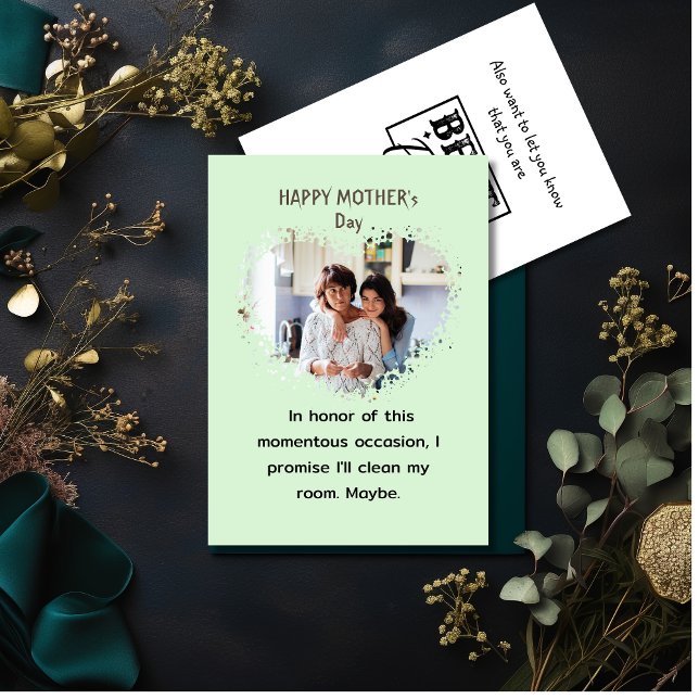 Carte drôle de fête des mères de fille avec photo  (Créateur téléchargé)