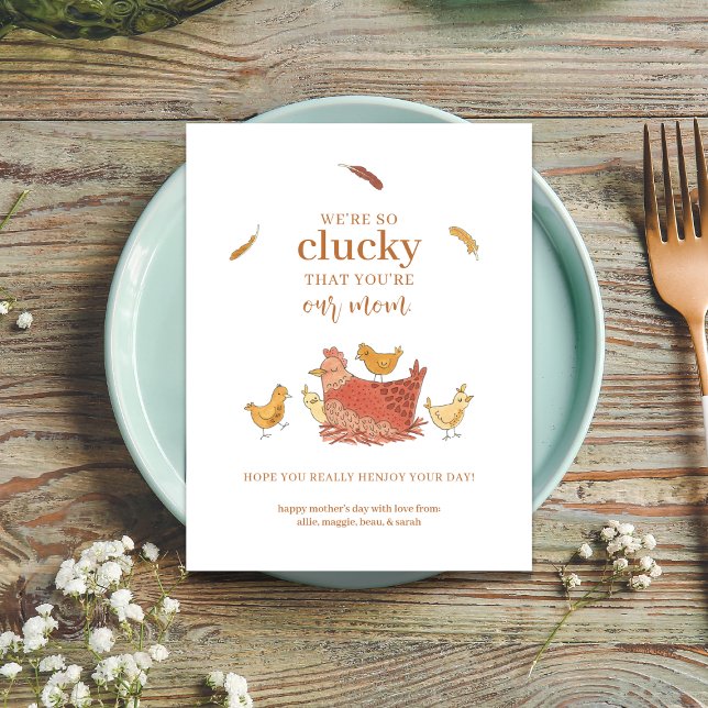 Carte drôle de fête des mères en forme de poulet f (Créateur téléchargé)