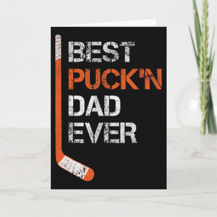 Carte Drôle de fête des pères Papa hockey Meilleur papa