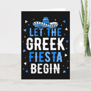 Carte Drôle de fête grecque Laissez la fiesta grecque co