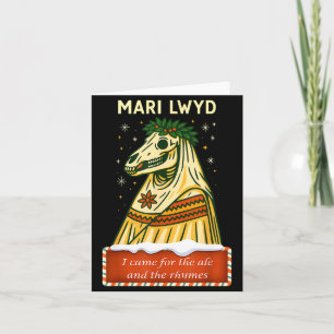 Carte Drôle de folklore rétro squelette cheval Mari Lwyd