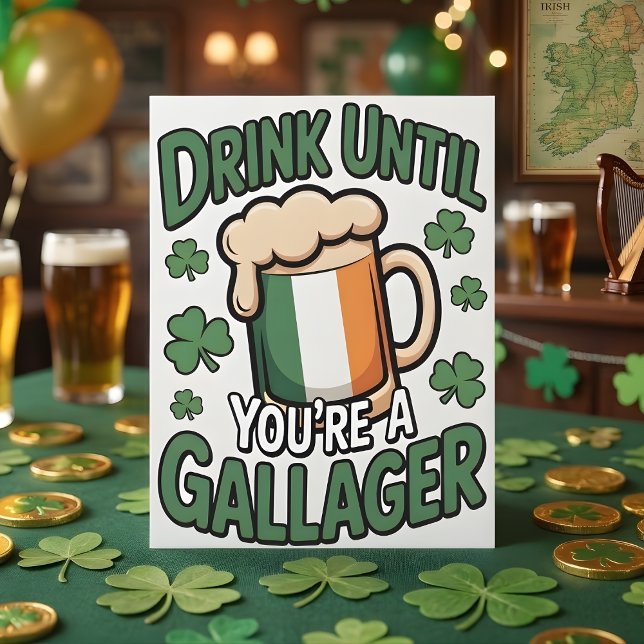Carte drôle de Gallagher pour la Saint-Patrick (Créateur téléchargé)