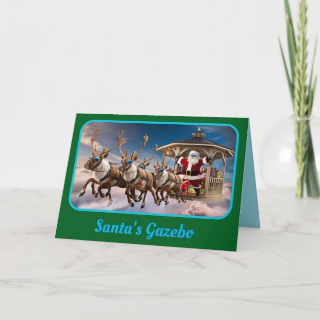 Carte Drôle de gazebo du Père Noël Noël  (Devant)