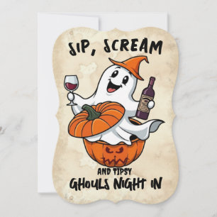 Carte drôle de goules ivres pour Halloween, amateu