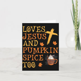 Carte Drôle de Halloween aime Jésus et Pumpkin Spice aus