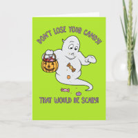 Carte drôle de Halloween de fantôme de bande
