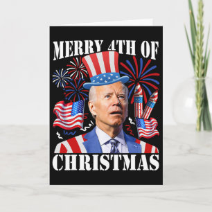 Carte Drôle de Joe Biden Joyeux 4ème Noël 4 juillet