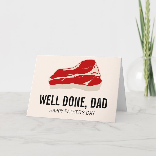 Carte drôle de jour de Father de viande (Devant)