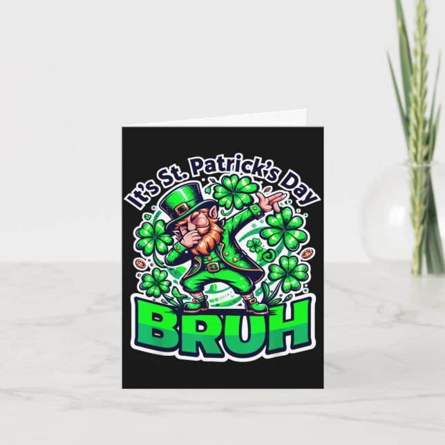 Carte Drôle de jour de la Saint-Patrick bruh lutin daban (Devant)