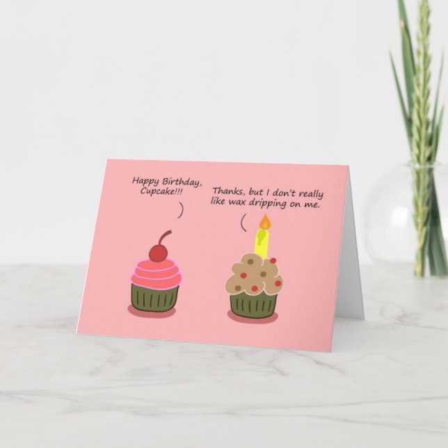 Carte drôle de joyeux anniversaire : bougie sur cu (Devant)