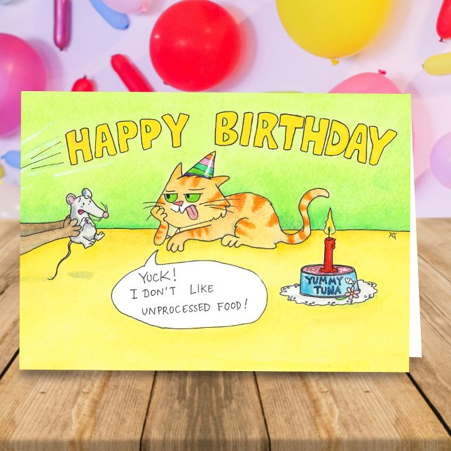 Carte drôle de joyeux anniversaire pour chat (Créateur téléchargé)