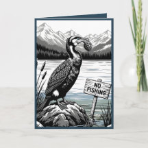 Carte drôle de joyeux anniversaire pour les pêcheu