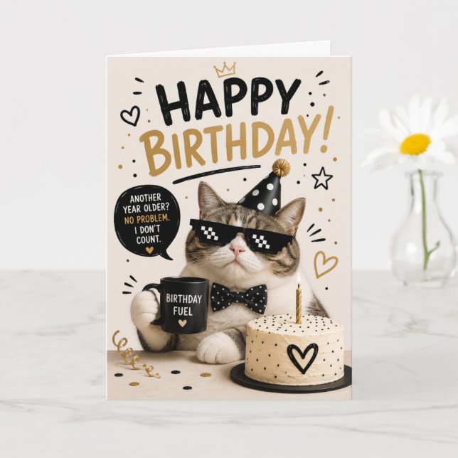 Carte drôle de joyeux anniversaire pour tout le mo (Petite plante)