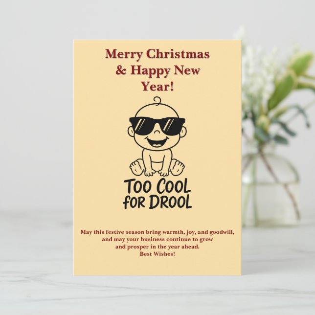 Carte drôle de Joyeux Noël et Bonne Année avec béb (Debout devant)