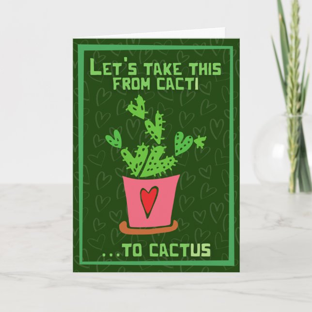 Carte drôle de la Saint-Valentin de Cacti à Cactus (Devant)