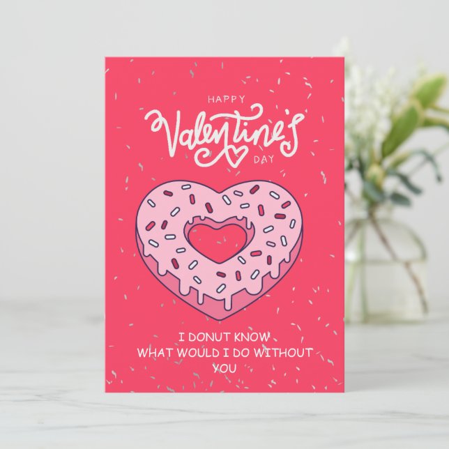 Carte drôle de la Saint-Valentin Donut Carte d'ann (Debout devant)