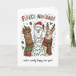 Carte Drôle de Lama Noël – Fleece Navidad
