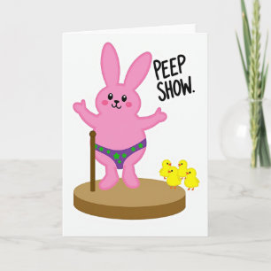 Carte drôle de lapin Peep Show