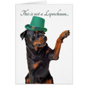 Carte drôle de Leprachaun Rottie
