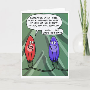 Carte drôle de lumières de Noël des syndicats