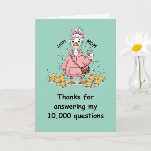Carte drôle de maman merci de répondre aux questio (Petite plante)