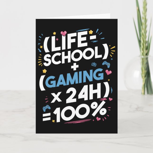 Carte Drôle de maths pour gamers adolescents – Formule 1 (Devant)