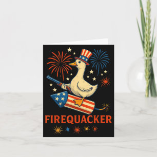 Carte Drôle de mème d'oie pétaradante Feux d'artifice Am