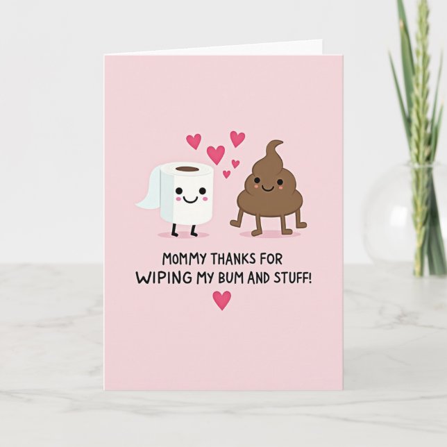 Carte Drôle de Merci Maman (Devant)