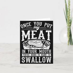 Carte Drôle de mettre de la viande dans la bouche grilla