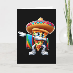 Carte Drôle de Mexicain Pizza Danse Amateur de Nourritur