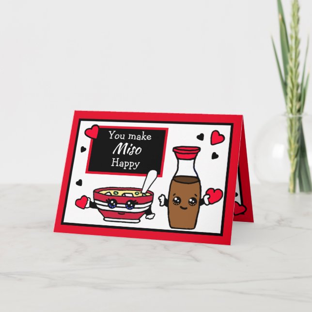 Carte Drôle de Miso et de Sauce Soja Pun de la Saint-Val (Devant)