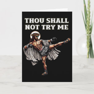 Carte Drôle de Muay Thai Seigneur Jésus Boxe Thaïlandais