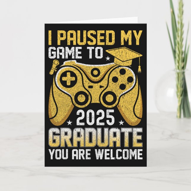 Carte Drôle de nerd J'ai mis mon jeu en pause pour obten (Devant)