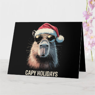 Carte Drôle de Noël Capy Vacances Xmas Capybara 