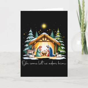 Carte Drôle de Noël chrétien Jésus Oh venez adorons