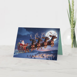 Carte Drôle de Noël de Dachshund de vacances