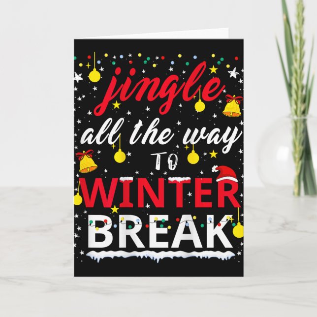 Carte Drôle de Noël Enseignant Jingle Tout Le Chemin Ver (Devant)