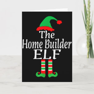 Carte Drôle de Noël L'elfe constructeur de maison dévelo