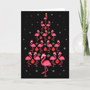 Carte Drôle de Noël Nk Flamant Arbre Cadeau de Fêtes Ois