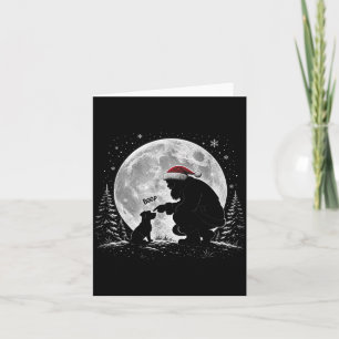Carte Drôle de Noël Santa Boop Nez de Chien Pleine Lune