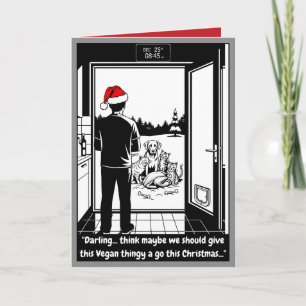 Carte Drôle de Noël vegan 