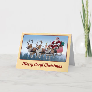Carte Drôle de Noël Welsh Corgi 