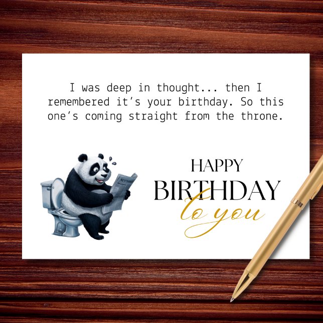 Carte Drôle de Panda d'anniversaire directement du trône (Créateur téléchargé)