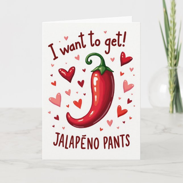 Carte drôle de pantalon Jalapeno chaud (Devant)