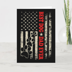 Carte Drôle de papa Fête des pères Papa Chien Drapeau Us