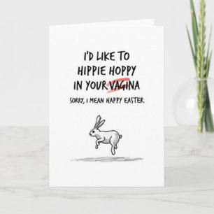 Carte drôle de Pâques Hippie Hoppy