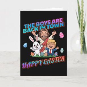 Carte Drôle de Pâques Jésus Lapin de Pâques Trump Boys A